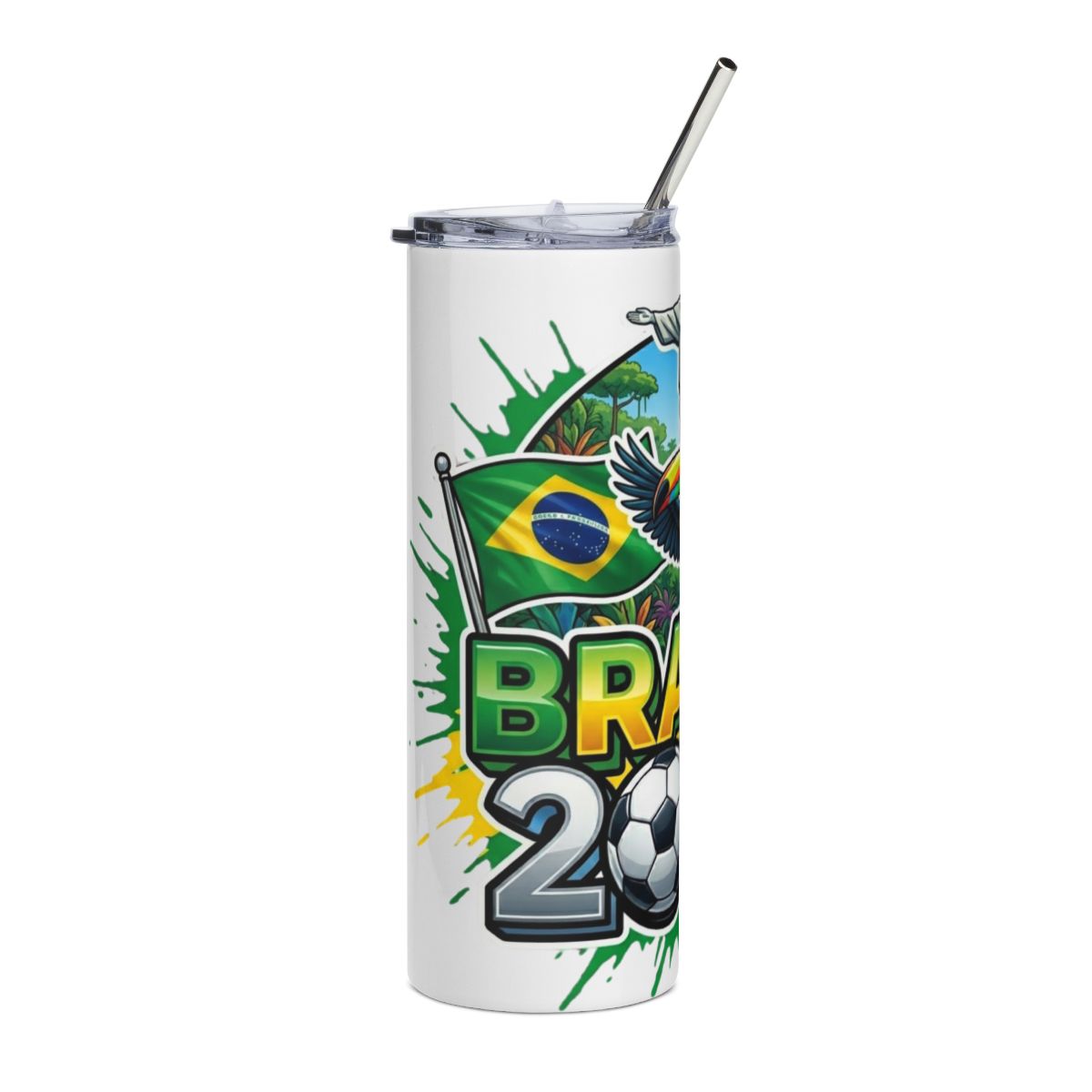 Brazil 2026 football tumbler alternate view