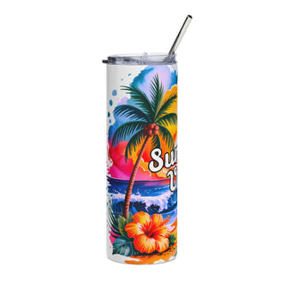 Summer Vibes beach sunset tumbler alternate view