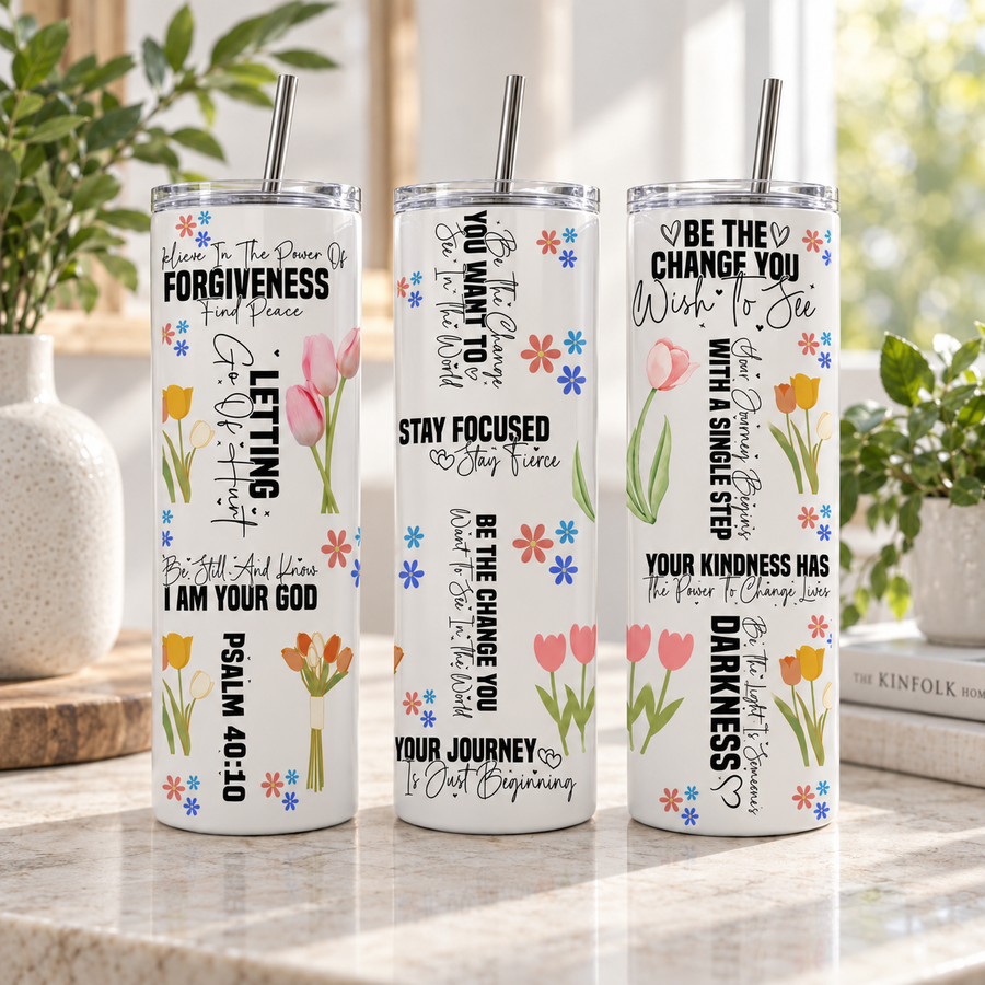 Inspirational Bible Verse 20oz Skinny Tumbler