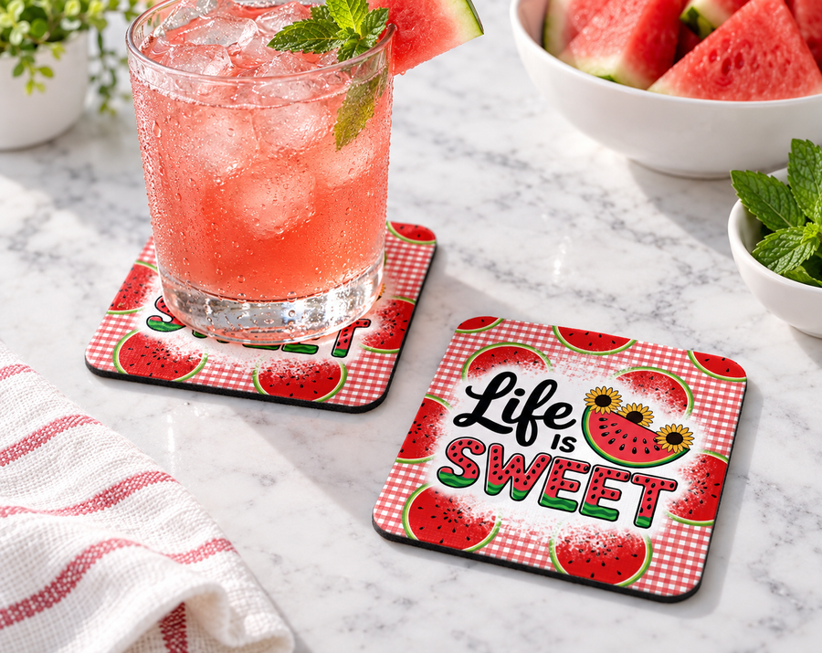 Life Is Sweet Watermelon Coaster – Summer Kitchen Decor