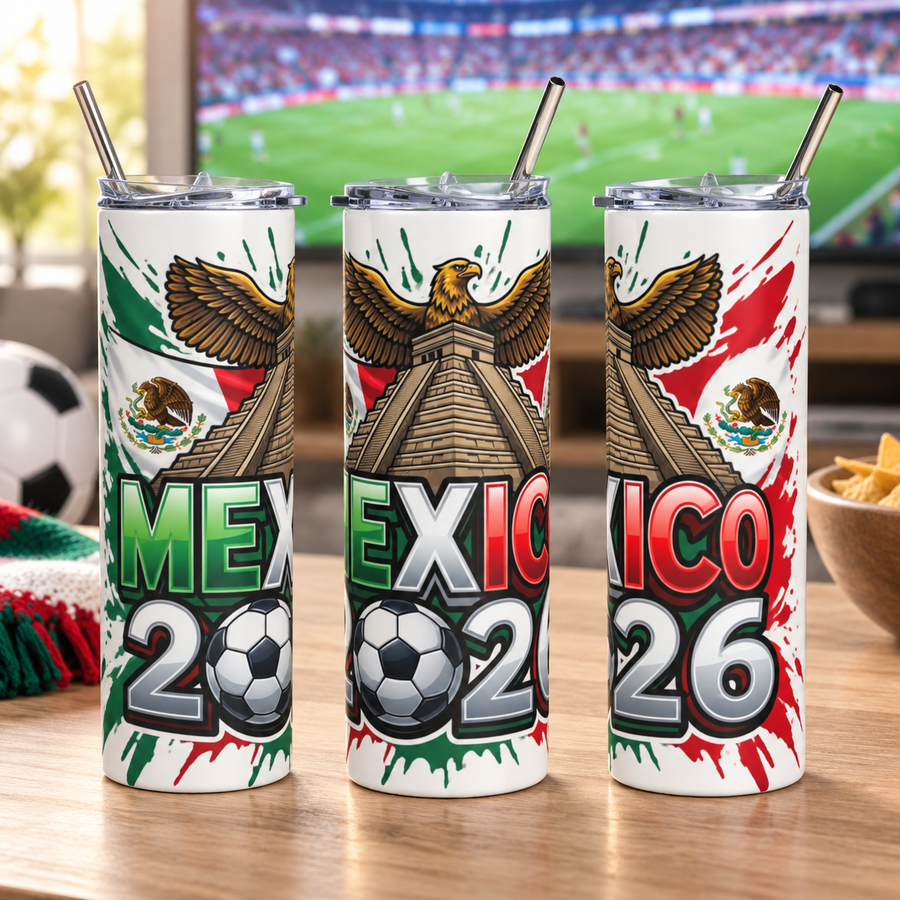 Mexico 2026 Football Tumbler – Insulated Soccer Fan Cup