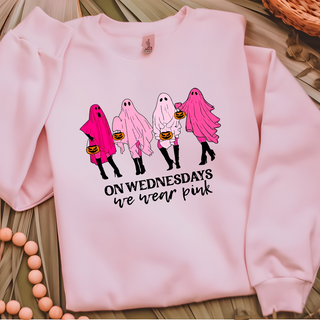 On Wednesdays We Wear Pink Halloween crewneck