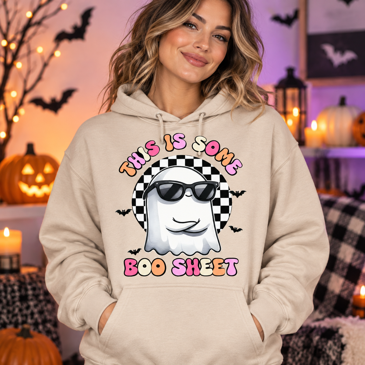 Pastel Ghosts Halloween hoodie mockup