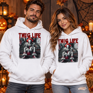 Pennywise Thug Life men and women white hoodie mockup
