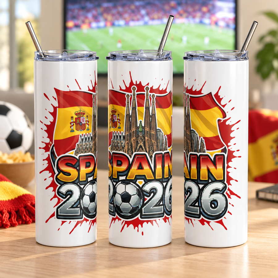 Spain 2026 Football Tumbler – Insulated Soccer Fan Cup