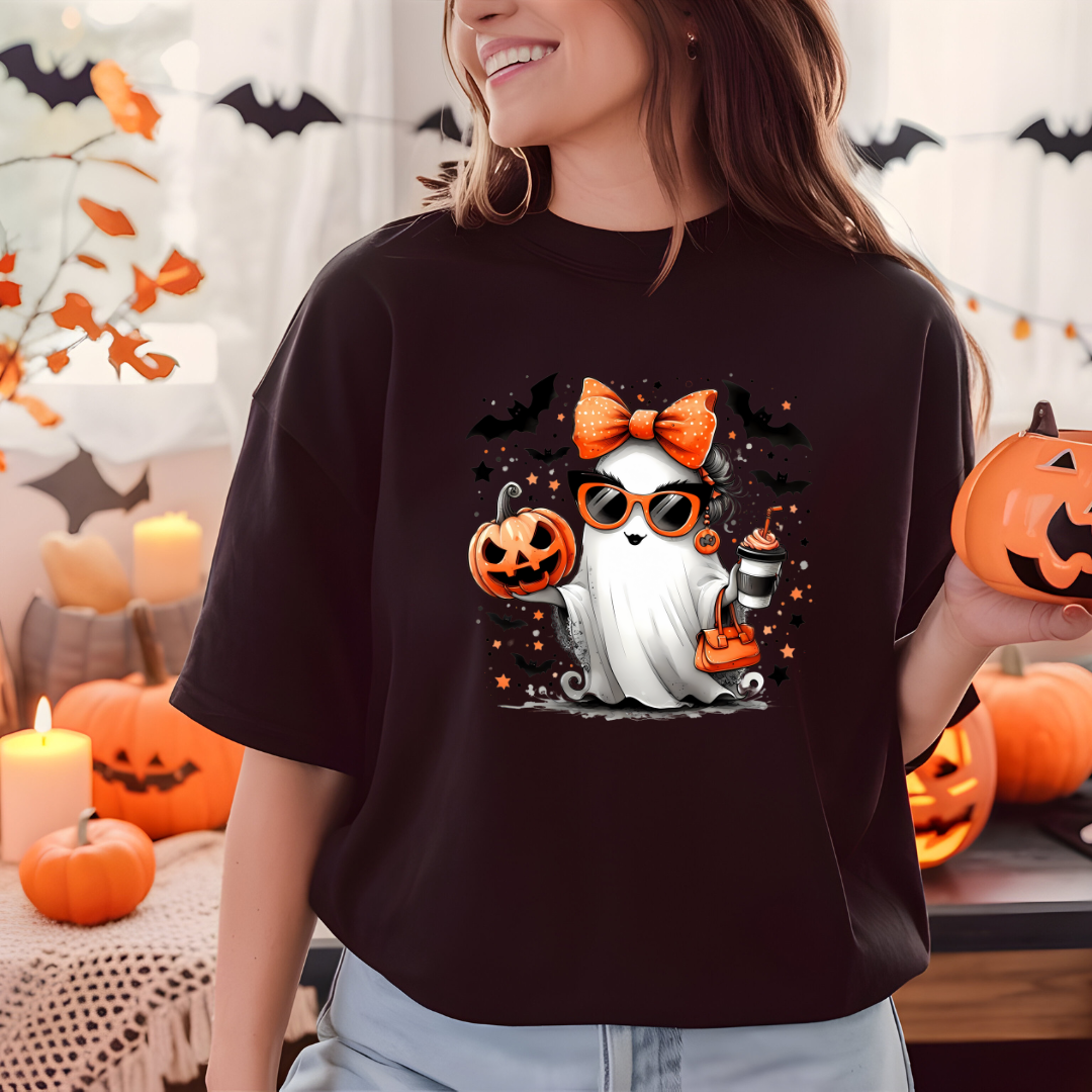 Spooky ghost girl Halloween T-shirt