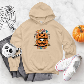 Spooky Season pumpkin skeleton Halloween hoodie