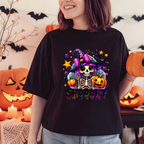 Spooky Skeleton Witch Halloween Apparel
