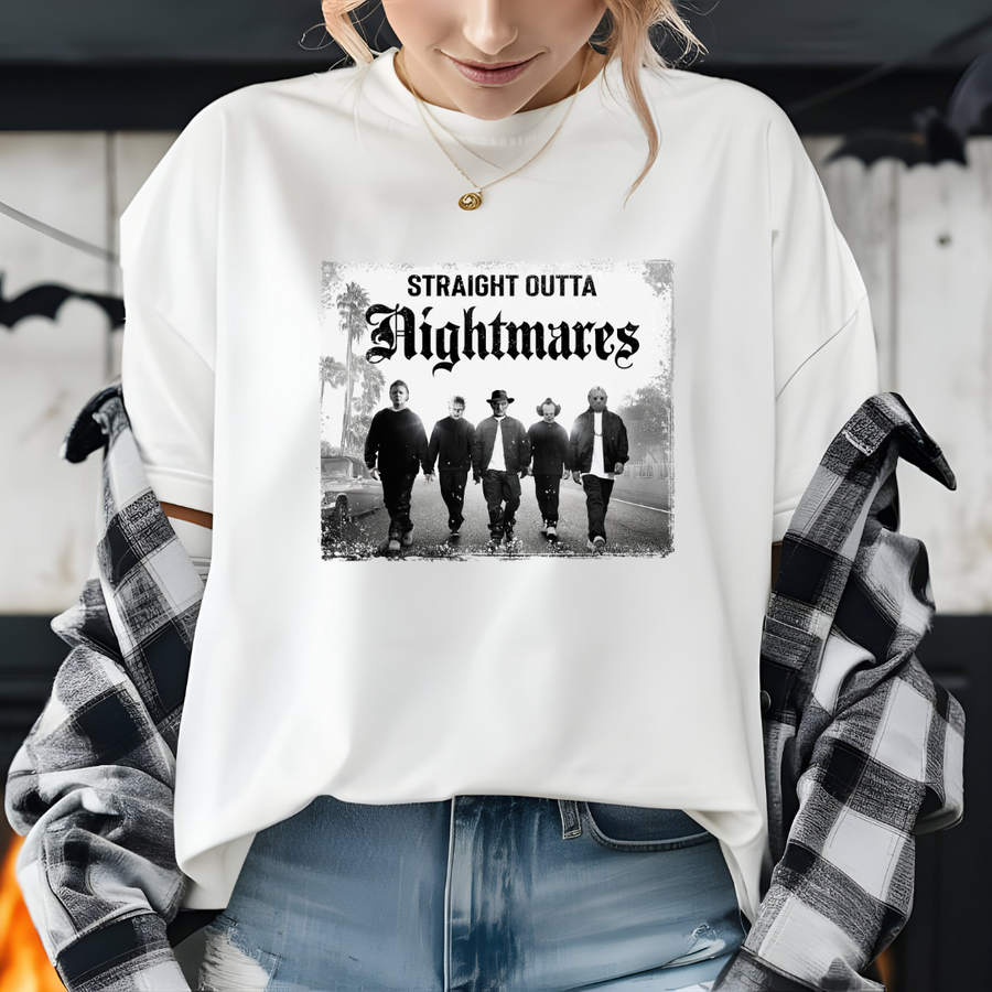 Straight Outta Nightmares Horror Icons Halloween Apparel