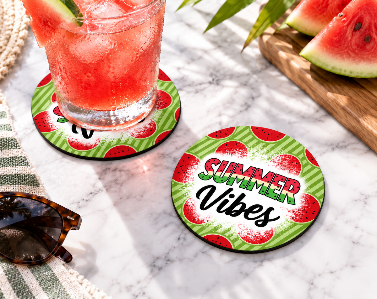 summer-vibes-watermelon-coaster — Round set of 2