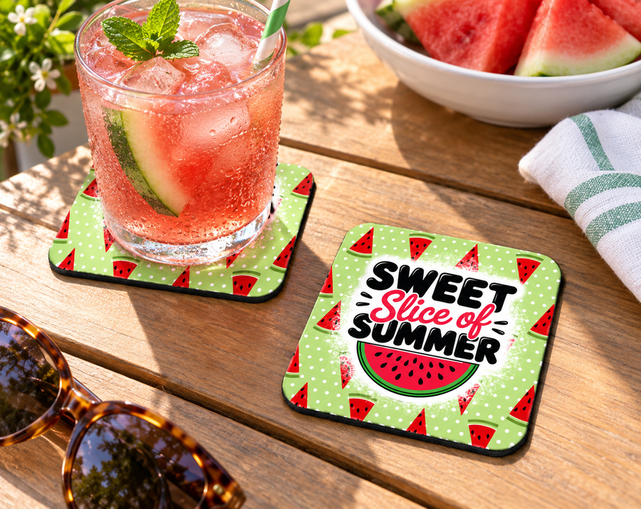 Sweet Slice of Summer Watermelon Coaster – Fresh Fruit Decor