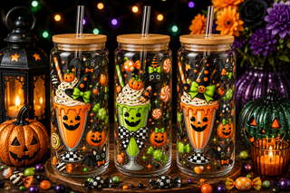 Sweet Treats Milkshake Halloween Glass Can Tumbler – alternate lifestyle view