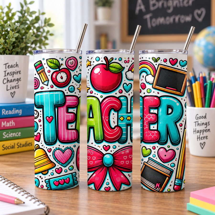 Teacher Life 20oz Skinny Tumbler