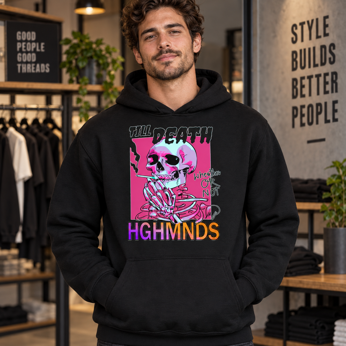 Till Death Highminds on Black Hoodie