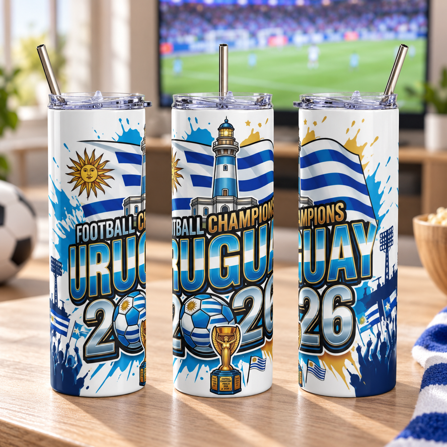 Uruguay 2026 Football Tumbler – Uruguayan Soccer Fan Cup