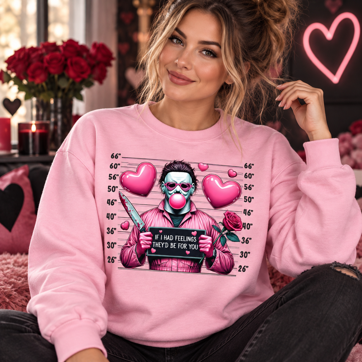 Valentine Horror crewneck mockup